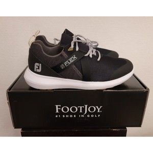 FootJoy Flex Black White Mens Golf shoes #56103 7.5 Extra Wide BRAND NEW…